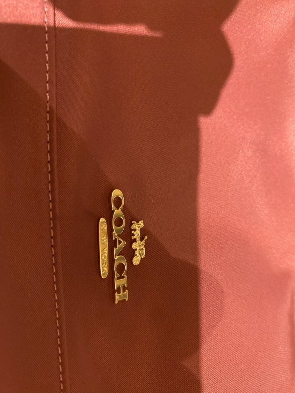 Coach Ellis Nylon Crossbody Wine with Red Striped Strap - Picture 2 of 6